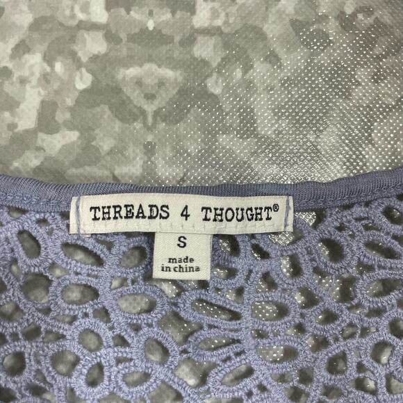 Threads 4 Thought Women's Lilac Lace Back Activewear Top - Size Small - Layered - Picture 5 of 8